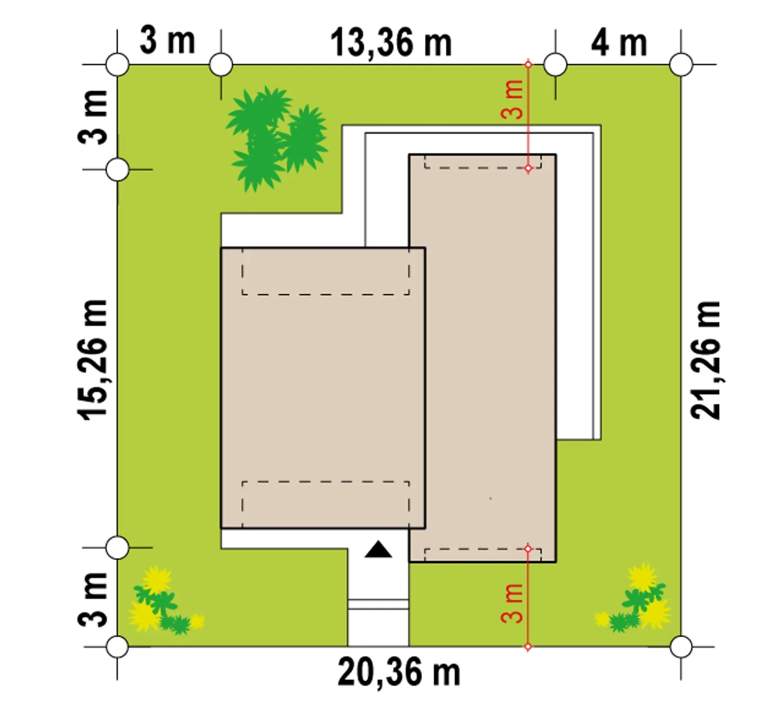 Usytuowanie na działce